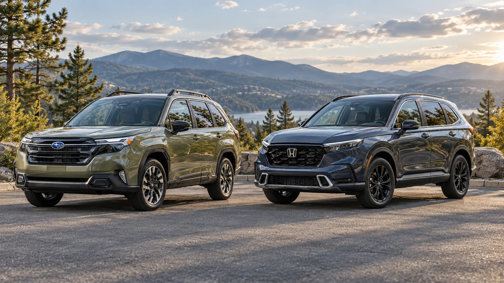 2026 Subaru Forester and Honda CR-V side by side