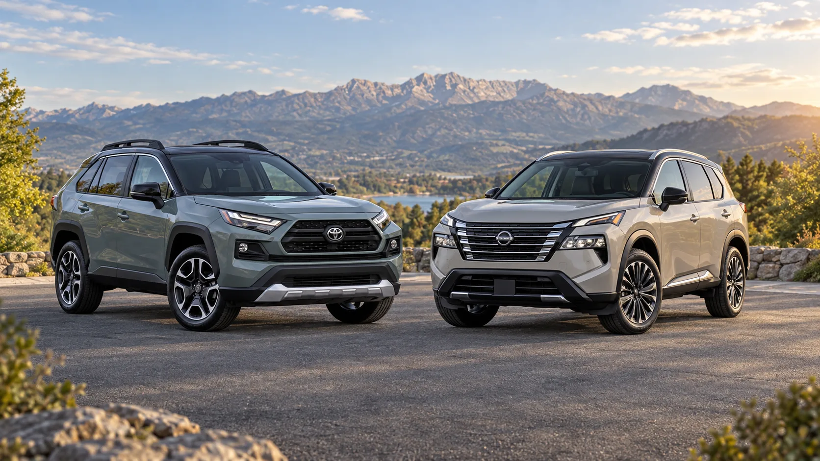 2026 Toyota RAV4 and Nissan Rogue side by side
