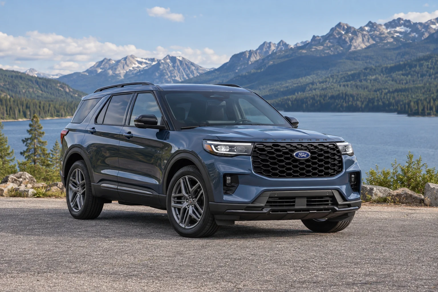 Editorial view of a 2026 Ford Explorer